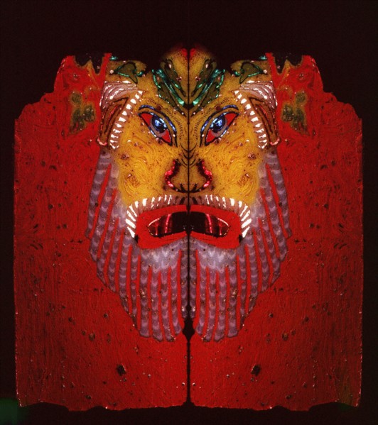 Glass fragment, depicting the satyr Seilenos