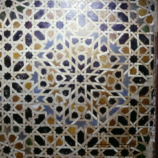 Geometric tile mosaic from the now destroyed madrasa founded by the Ziyanid sultan Abu Tashfin at Tlemcen