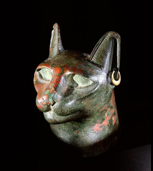 Brass head of a cat