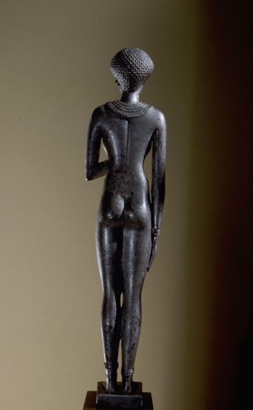 Statuette of a woman with the cartouche of Necho II embossed on the upper arms