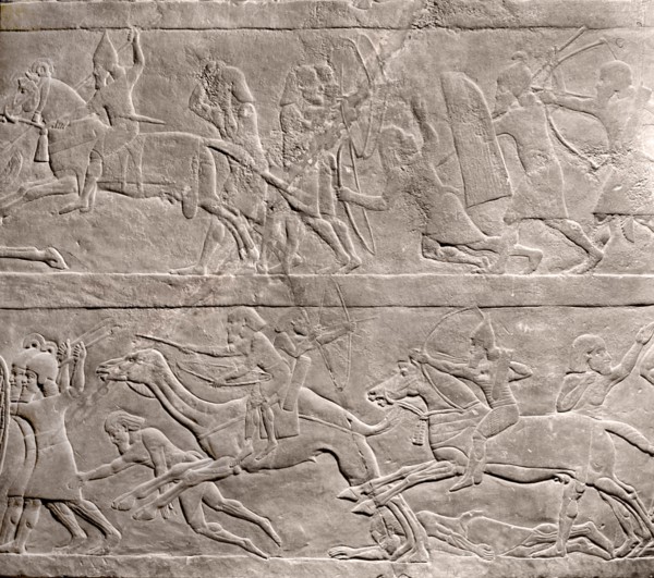 Stone relief from the palace of Ashurbanipal