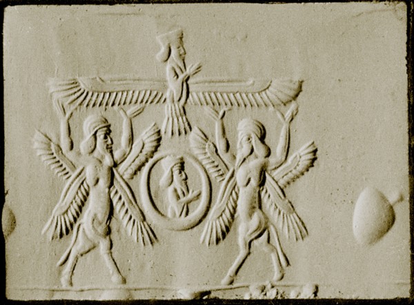 An impression from a cylinder seal