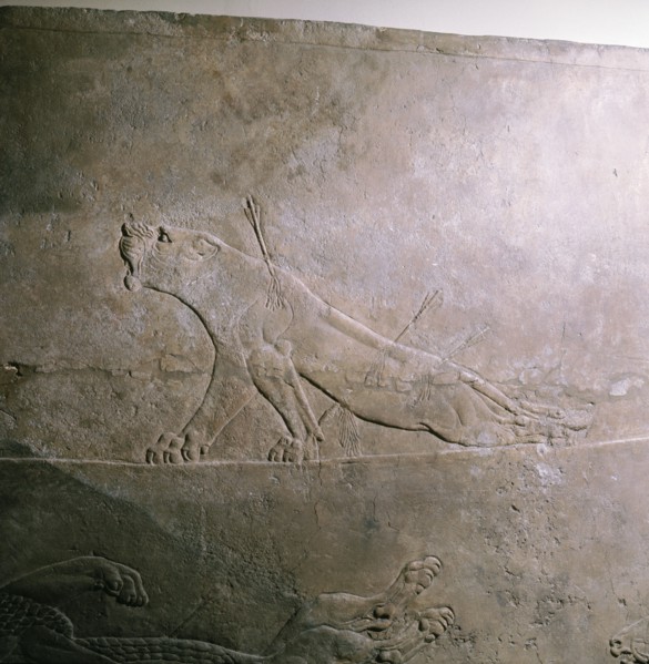 Stone relief from the palace of Ashurbanipal