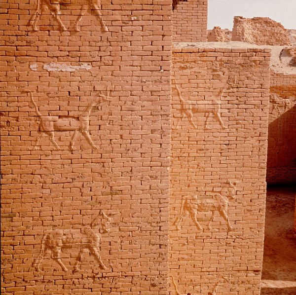 The gates of Ishtar at Babylon which were constructed during the time of Nebuchadnezzar II