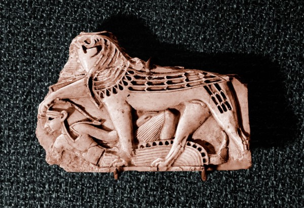 Fragment of a Phoenician   style ivory found in an Assyrian palace