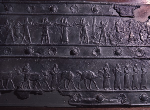 The wooden gates of Shalmaneser III with bands of relief decoration in bronze