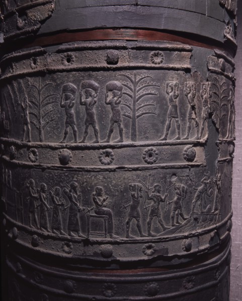 The wooden gates of Shalmaneser III with bands of relief decoration in bronze