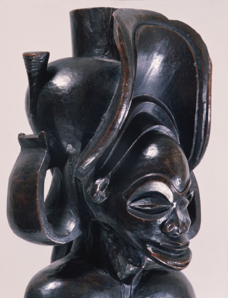 Chief wearing typical Chokwe chiefs headdress