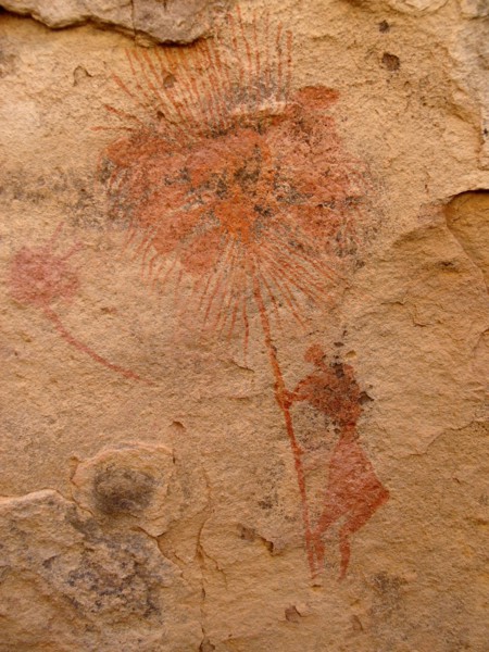 Rock painting of a human