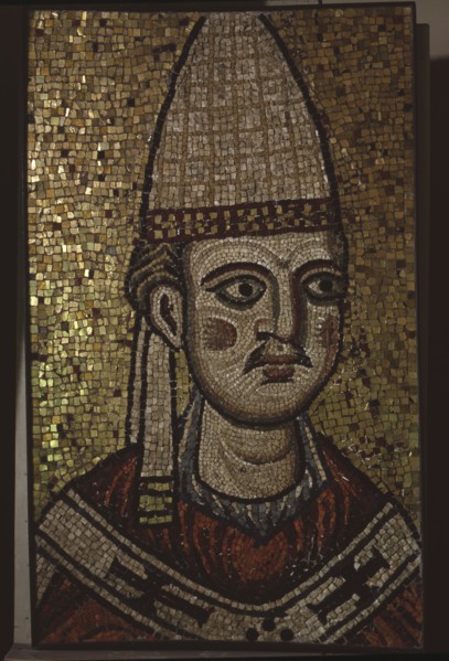 A fragment of a mosaic from the apse of Ecclesia Romana the first basilica of St Peter in the Vatican commissioned by Pope Innocent III (1198   1216)