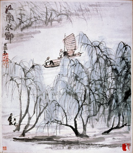 Painting by Li Ke jan: By the River in the South of the Country (hanging scroll)