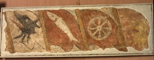 Banners of the districts (rione) of central Rome, from the facade of Palazzo Senatorio