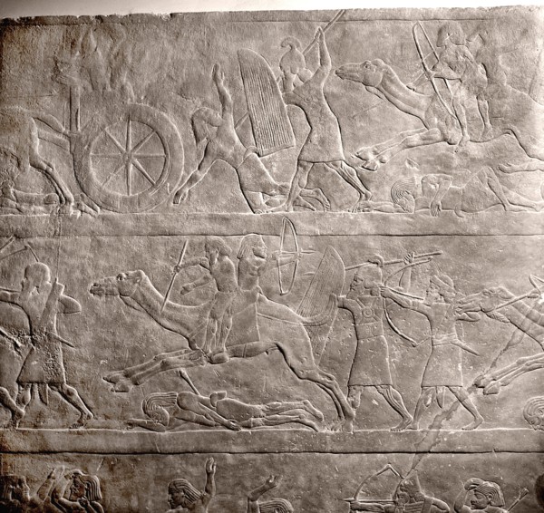 Stone relief from the palace of Ashurbanipal