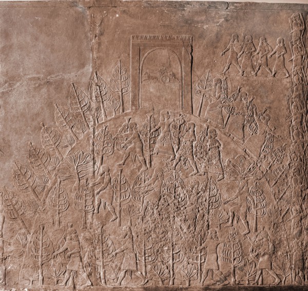 Stone relief from the palace of Ashurbanipal