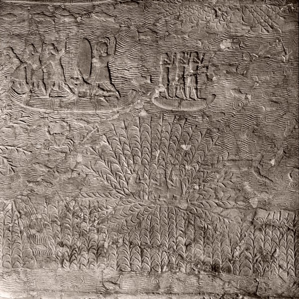 Stone relief from the corridor of the palace of Sennacherib