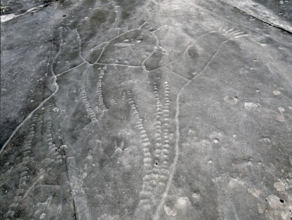Petroglyph incised in the rock at an aboriginal sacred site
