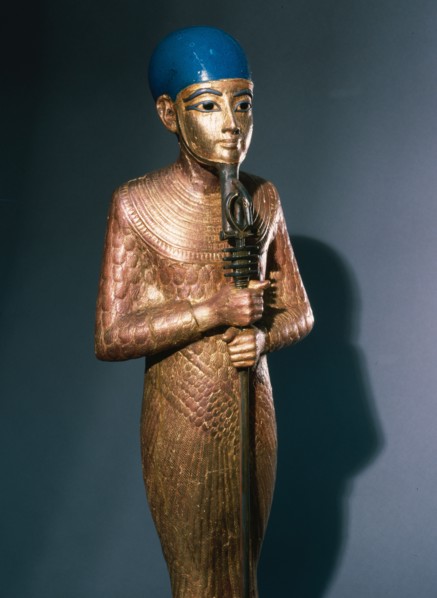 Gold statue of Ptah god of Memphis   patron of artists and craftsmen from the Tutankhamun burial