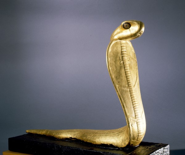 Gold statue of Netjer Ankh (living god) made of guilded wood found in one of the black shrines of the Tutankhamun burial