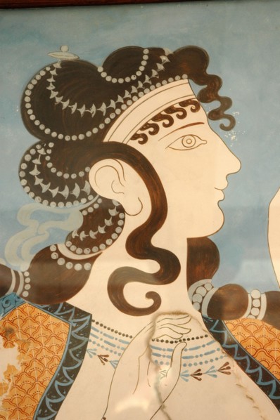 Detail of one of the Blue Ladies