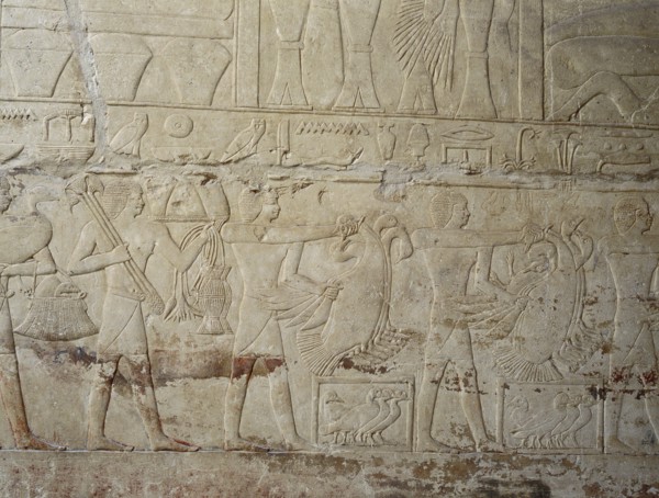 A scene in relief in the tomb of the vizier Mereruka