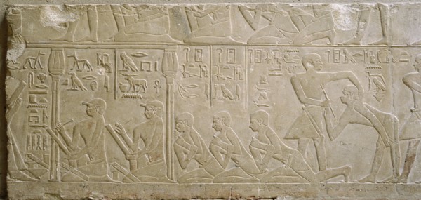 A scene in relief in the tomb of Mereruka, Saqqara