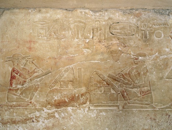 A detail of a relief