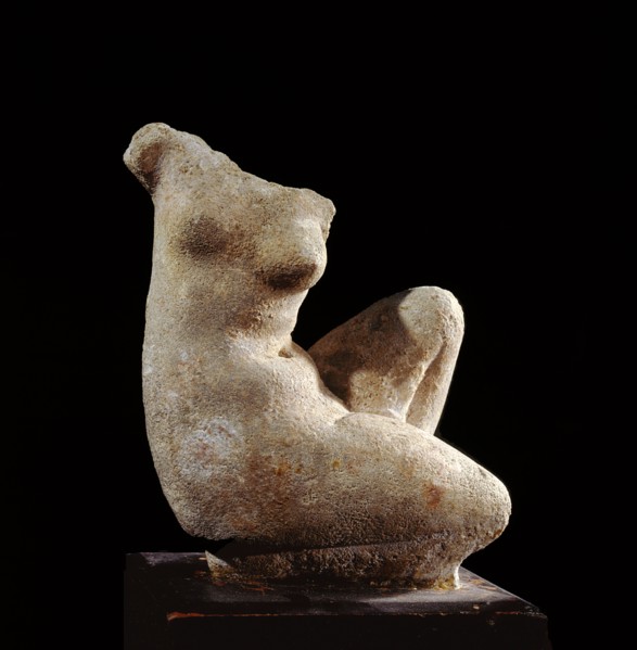 Torso of a statue of a kneeling woman, probably a copy of a bathing Aphrodite