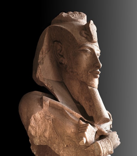 Bust from a colossal statue of Akhenaten, one of a series depicting the king in various guises erected at the new solar temple of Aten constructed by the king at Karnak early in his reign