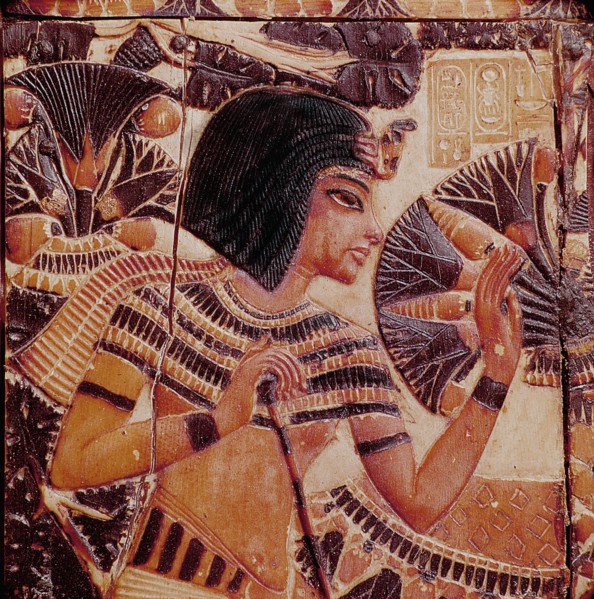 The lid of a casket of Tutankhamun