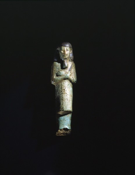 A faience overseer shabti from the burial of Takeloth II