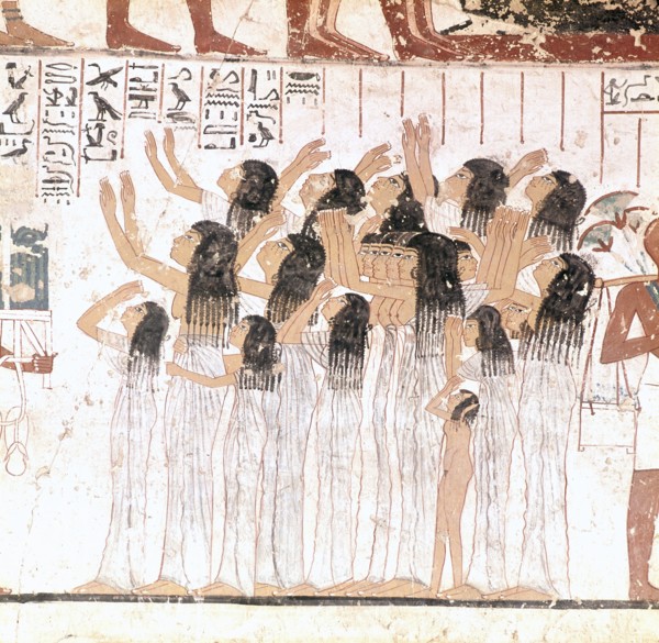 A detail of a frieze on the south wall of the Hall of Pillars in the tomb of vizier Ramose