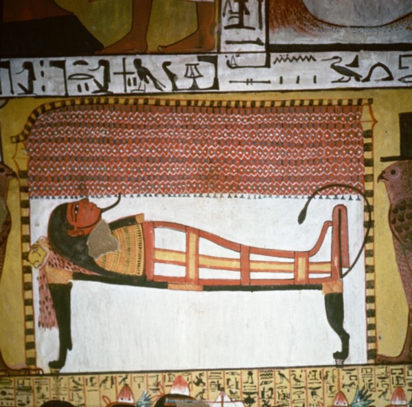 A painting in the tomb of Sennedjem