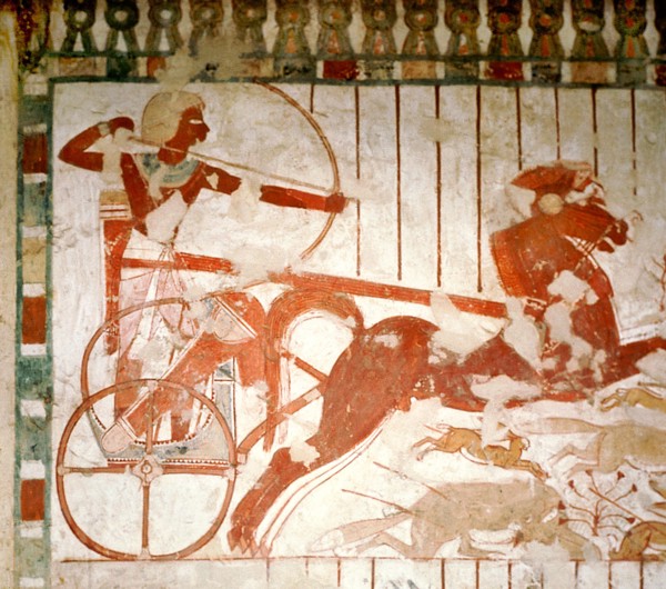 A detail of a painting in the tomb of Userhet, Royal Scribe of Amenophis II