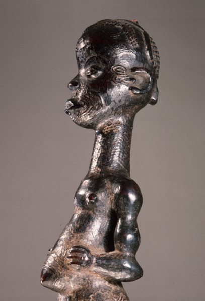 A standing figure with scarification design which was used in the Chibola cult