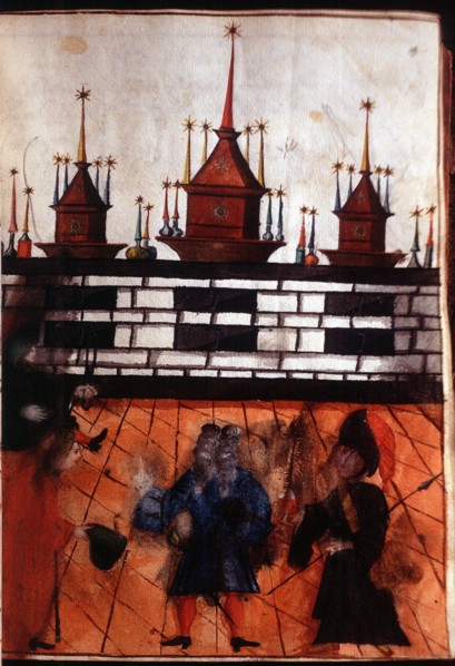 Illustration from the manuscript of Sabaoth with depiction Athanor, the alchemists furnace