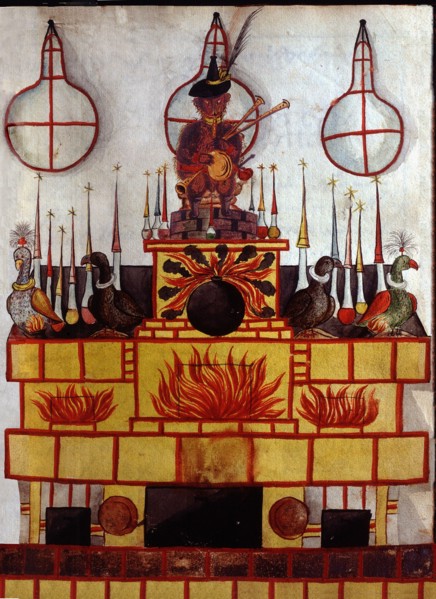 Manuscript page with depiction Athanor, the alchemists furnace