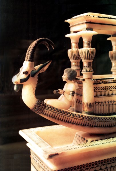 Basin with a boat from the tomb of Tutankhamun
