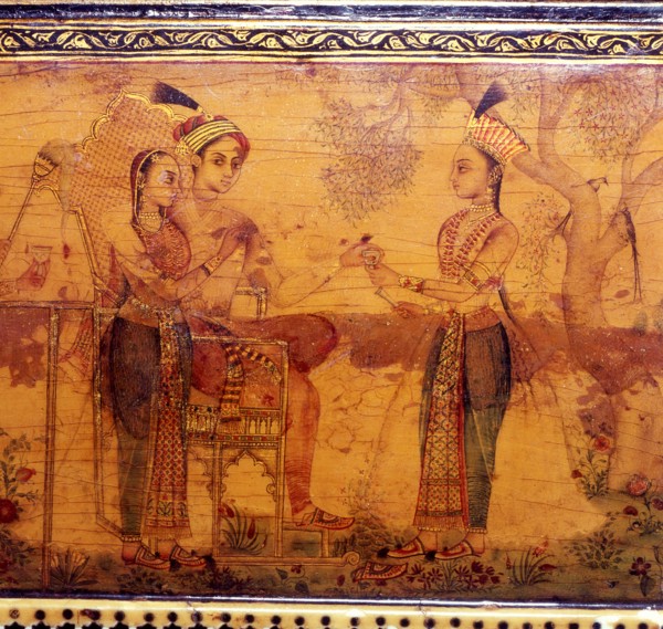 One side of a jewel casket painted by Rahim Deccani