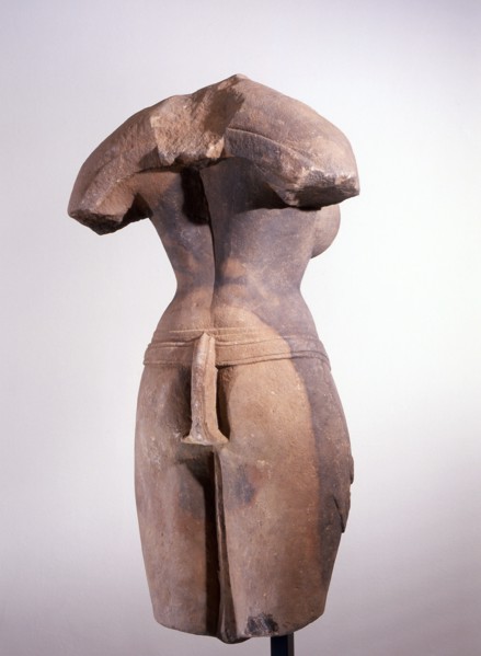 Statue of a voluptuous female deity depicted in explicit sensuality
