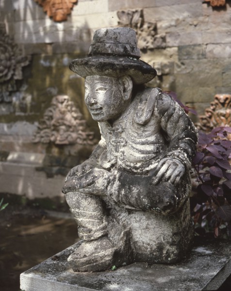 A sculpture of a European, made for the court of Dewa Agung, king of Klungkung, probably by Chinese craftsmen