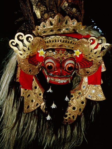 Each Balinese community stages regular performances in which Barong, a mythical lion, fights Rangda the Queen of witches