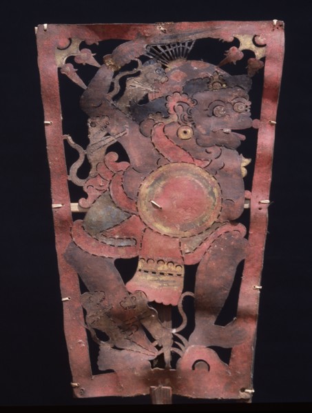Wayang shadow puppet of Hanuman, monkey hero of the ancient Hindu epic, the Ramayana