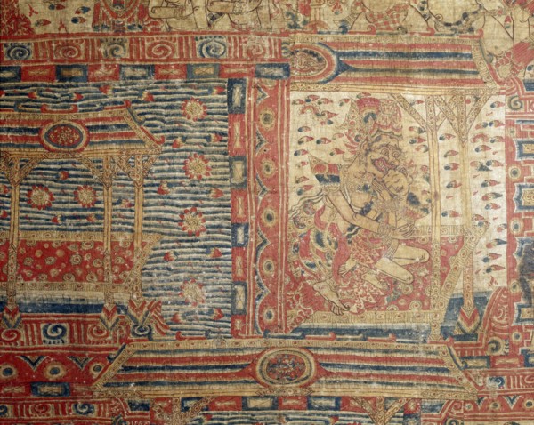 Cloth painting, probably used as curtains beside a temple couch