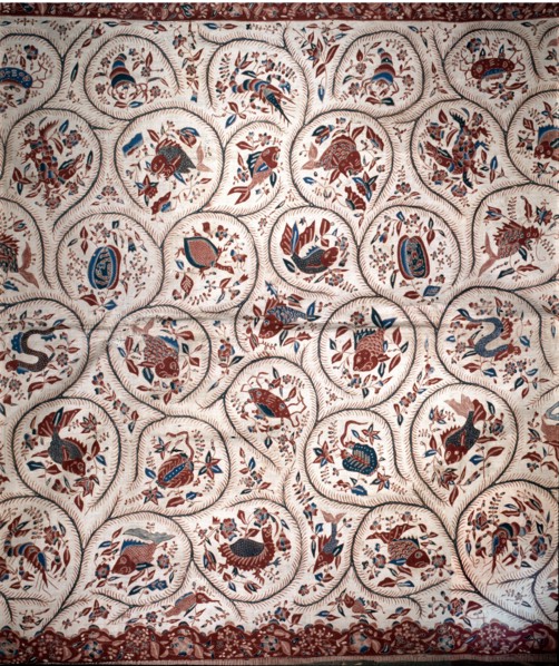 A batik sarong with Water Pictures design using the positive technique