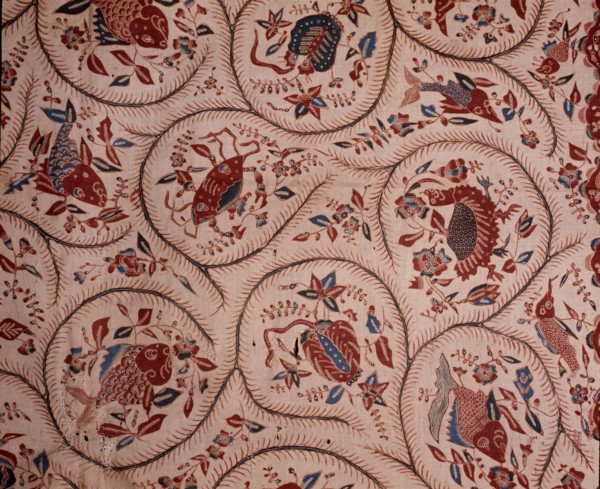 A batik sarong with Water Pictures design using the positive technique