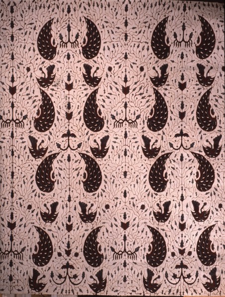 Detail of a batik kain with a design incorporating stylised wings