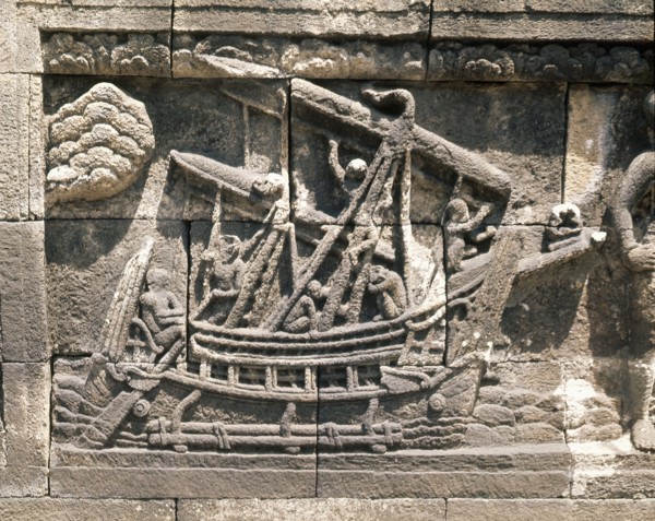 The reliefs on the terraces of Borobudur depict scenes from the life of the Buddha
