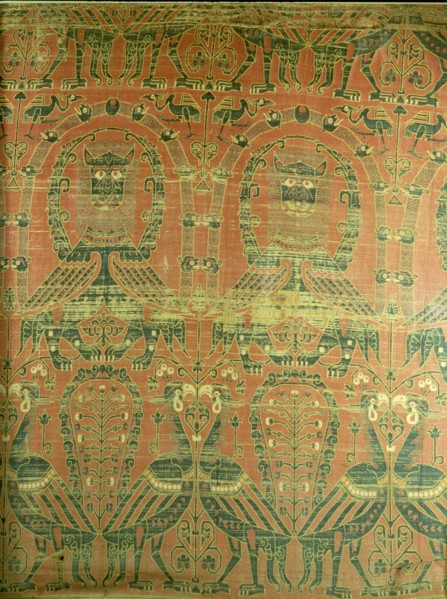 Textile with mythical animals and birds