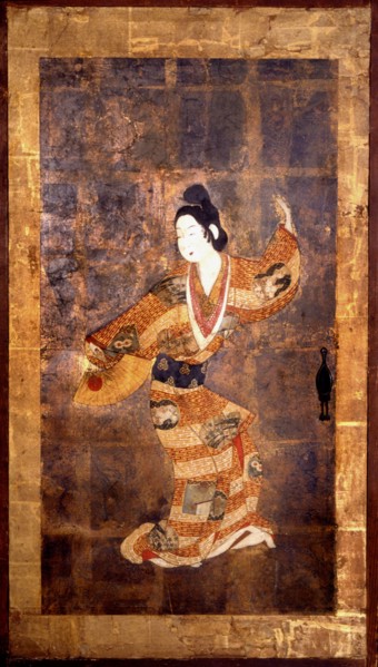 One of a pair of sliding doors with its original wood frame
