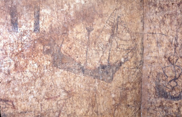 Wall drawings of ships made by Portuguese sailors at Fort Jesus
